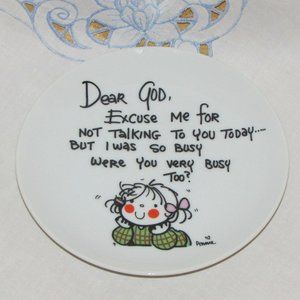Cute Collector Plate DEAR GOD KIDS 1983 Vintage Christian Religious Prayer Decor